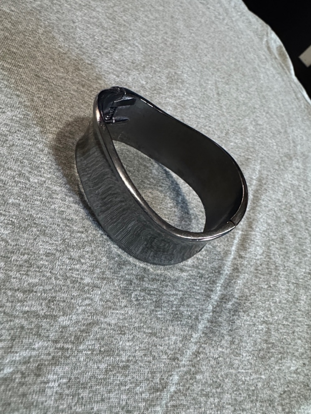 Women's Black Metal Cuff Bracelet - Classic Sleek Design